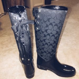 Black Coach Rain Boots